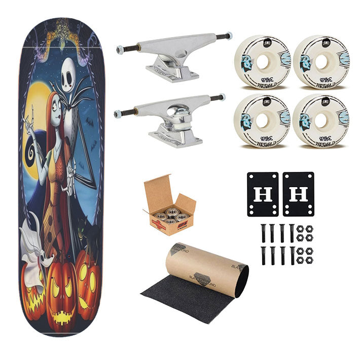 Sally And Zero Halloween And Christmas Skateboard Complete Board 8.0" X 31.75"