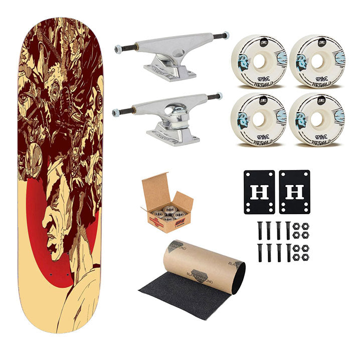 Samurai Mask Japan Skateboard Complete Board 8.0" X 31.75"