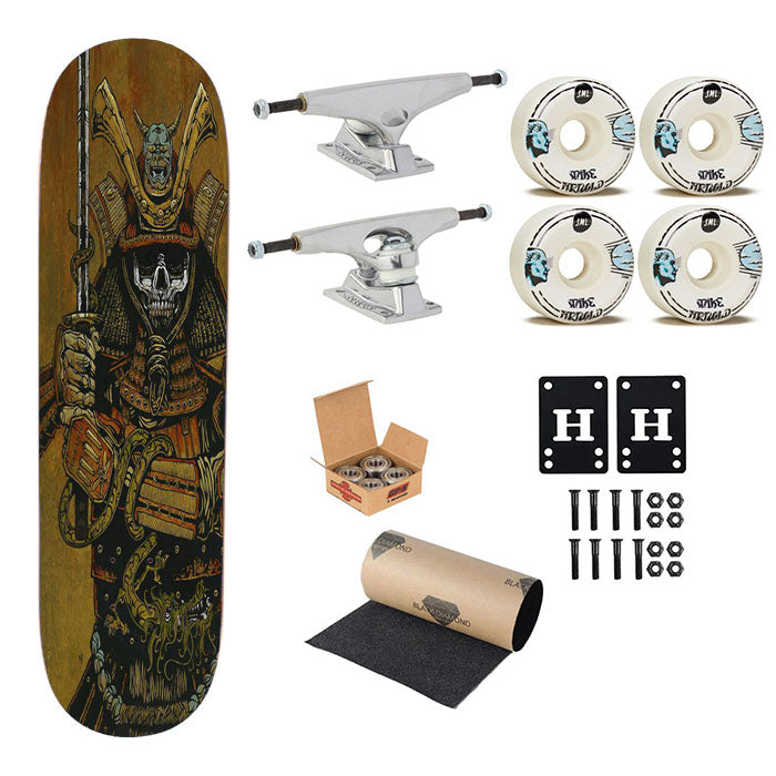 Samurai Skull Village Skateboard Complete Board 8.0" X 31.75"