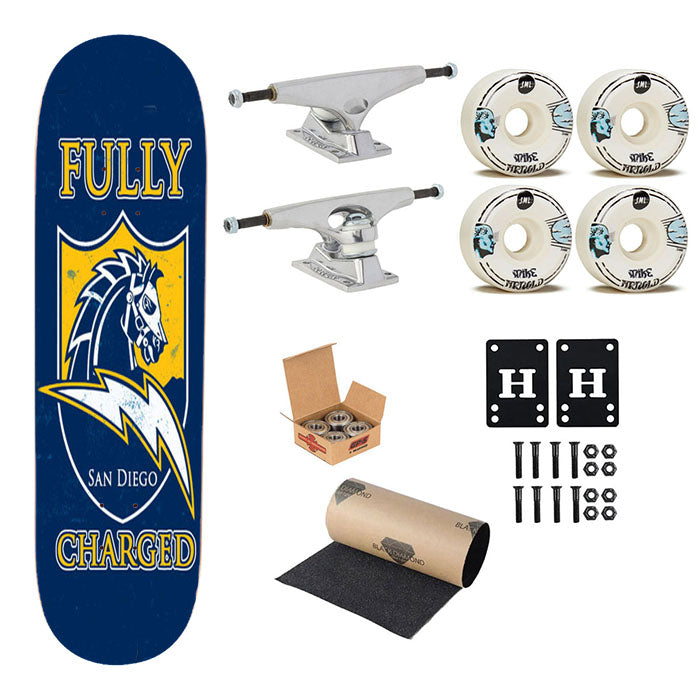 San Diego Chargers Fully Skateboard Complete Board 8.0" X 31.75"