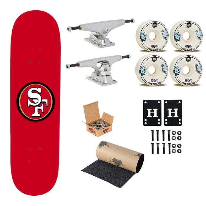 San Francisco 49Ers Sf Skateboard Complete Board 8.0" X 31.75"