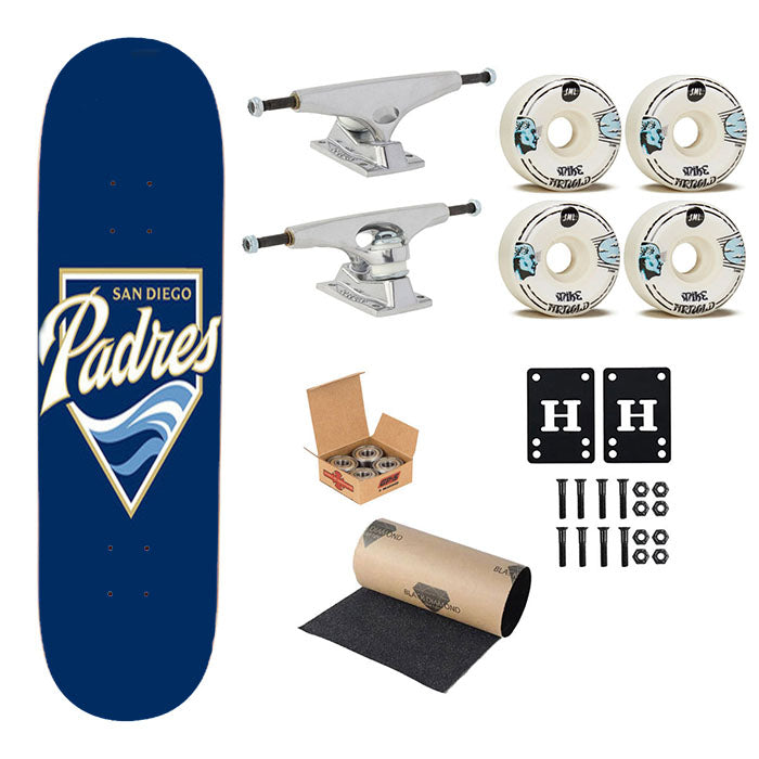 Sandiego Padres Baseball Logo Blue Skateboard Complete Board 8.0" X 31.75"