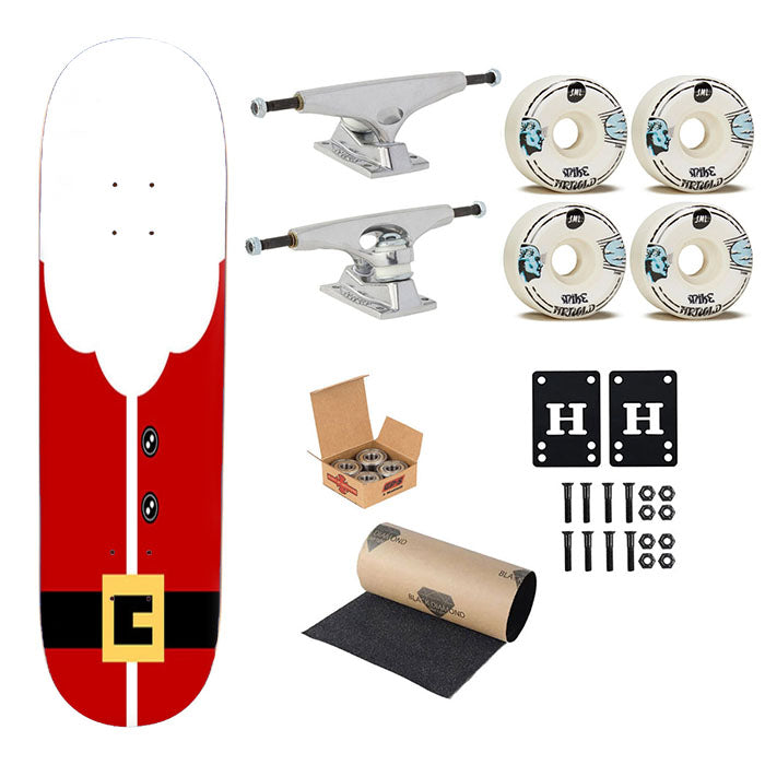 Santa Clause Outfit Skateboard Complete Board 8.0" X 31.75"