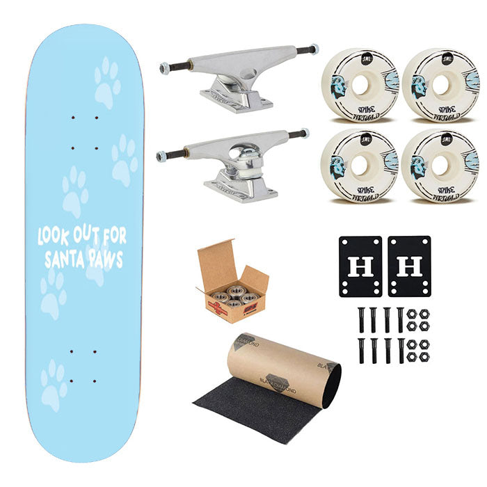 Santa Paws - Christmas Skateboard Complete Board 8.0" X 31.75"