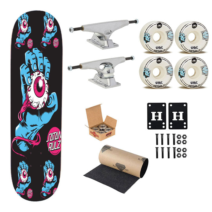 Santa Rulz Eye Pattern Skateboard Complete Board 8.0" X 31.75"