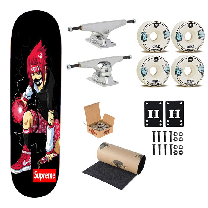 Sasuke X Supreme Skateboard Complete Board 8.0" X 31.75"