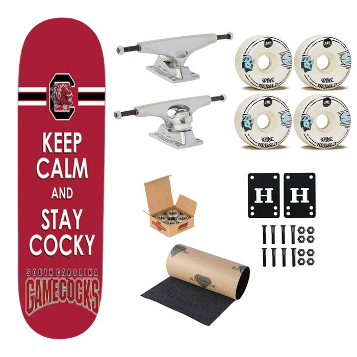 Sc Gamecocks Keep Calm Skateboard Complete Board 8.0" X 31.75"