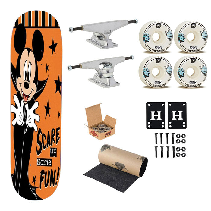 Scare Up Some Fun Mickey Skateboard Complete Board 8.0" X 31.75"