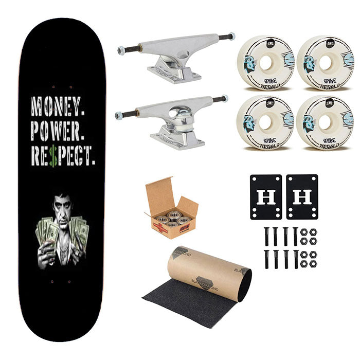 Scarface Money Power Respect Skateboard Complete Board 8.0" X 31.75"