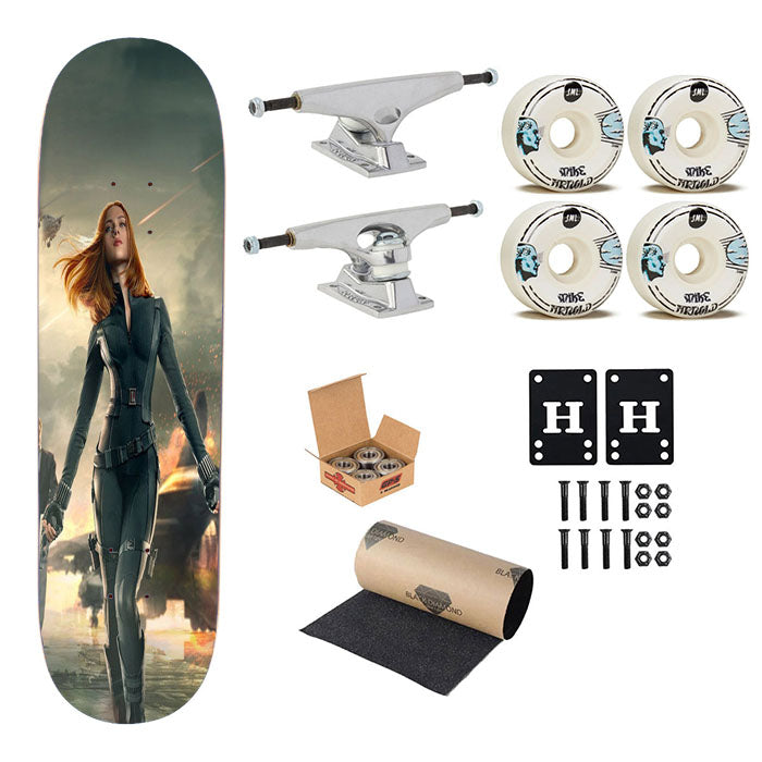 Scarlett Johansson Captain America Skateboard Complete Board 8.0" X 31.75"