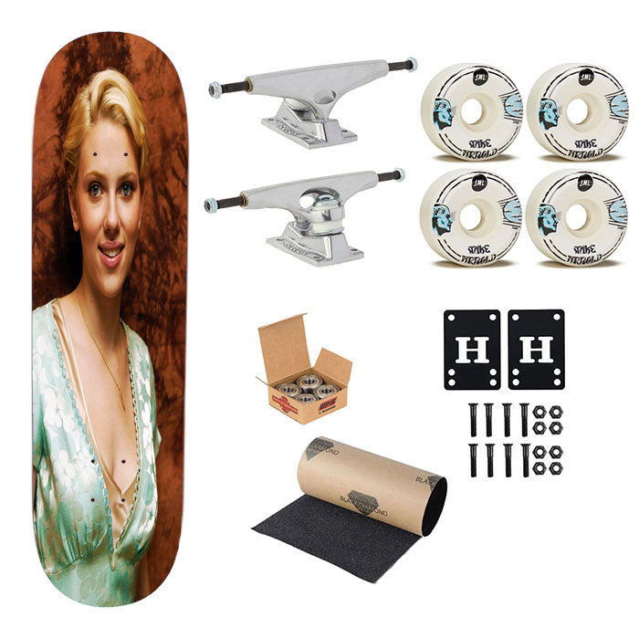 Scarlett Johansson Smile Skateboard Complete Board 8.0" X 31.75"