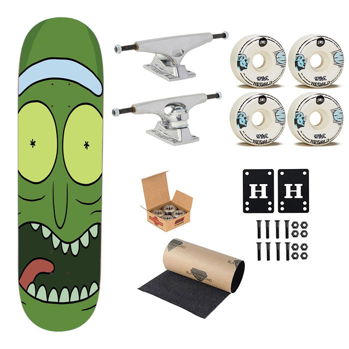 Scary Face Morty Style Pattern Skateboard Complete Board 8.0" X 31.75"