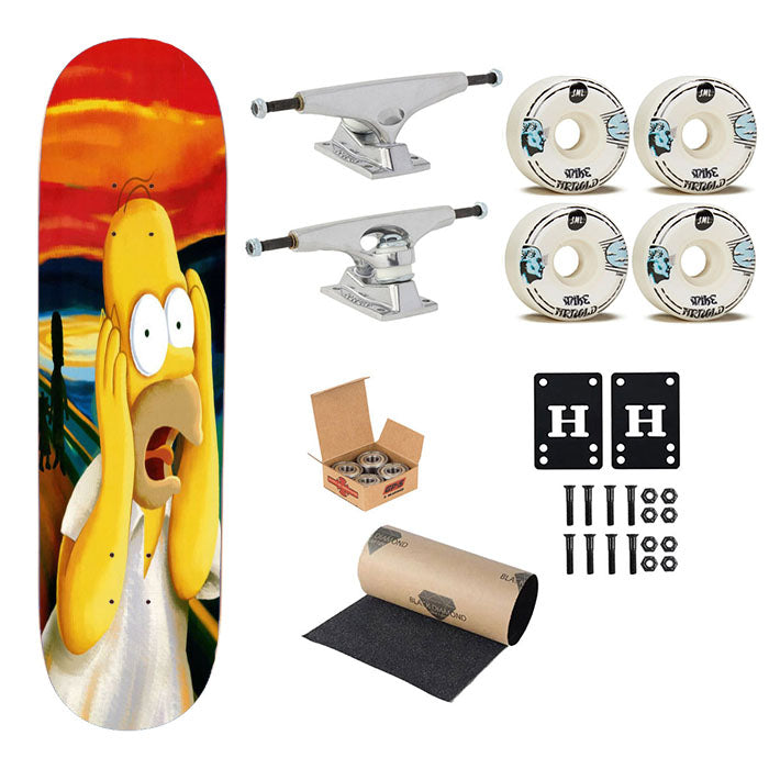 Scary Painting Scream Homer J Simpsons Skateboard Complete Board 8.0" X 31.75"