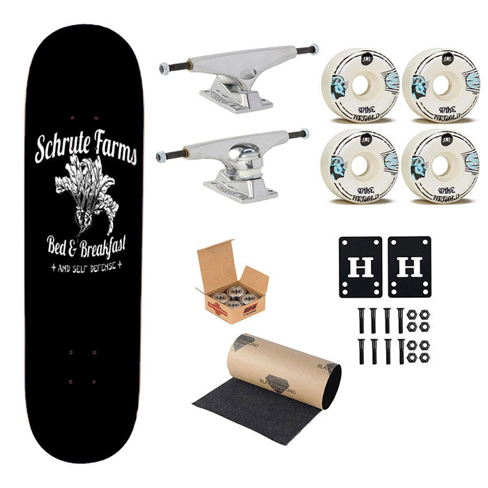 Schrute Farms Bed And Breakfast The Office Dunder Mifflin Dwight Shrute Tv Show Jim Halpert Skateboard Complete Board 8.0" X 31.75"