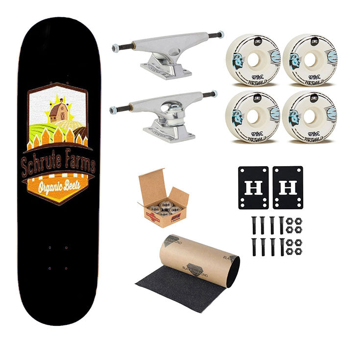 Schrute Farms The Office Dwight Schrute Inspired Classic Funny Tv Shows Bears Beets Skateboard Complete Board 8.0" X 31.75"