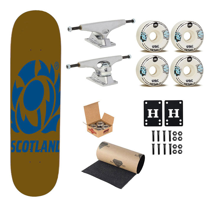 Scotland Gold Skateboard Complete Board 8.0" X 31.75"