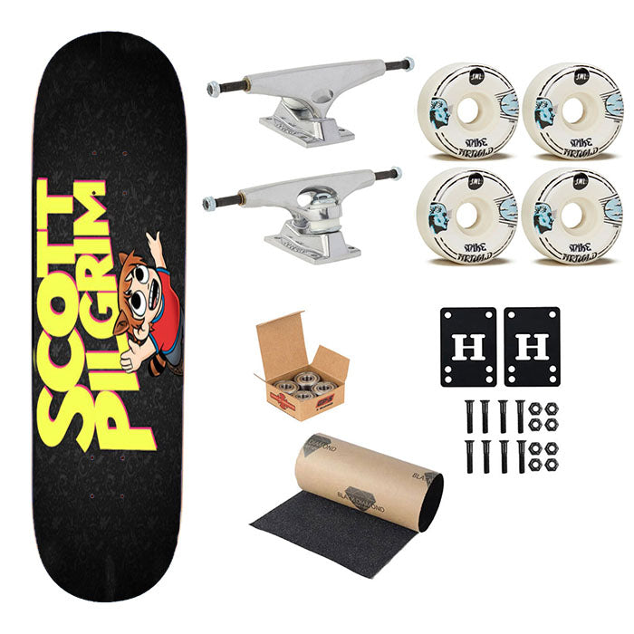 Scott Pilgrim Black Motif Skateboard Complete Board 8.0" X 31.75"