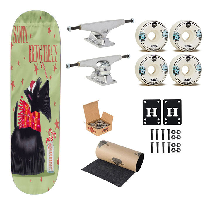 Scottish Terrier Christmas Dog Skateboard Complete Board 8.0" X 31.75"