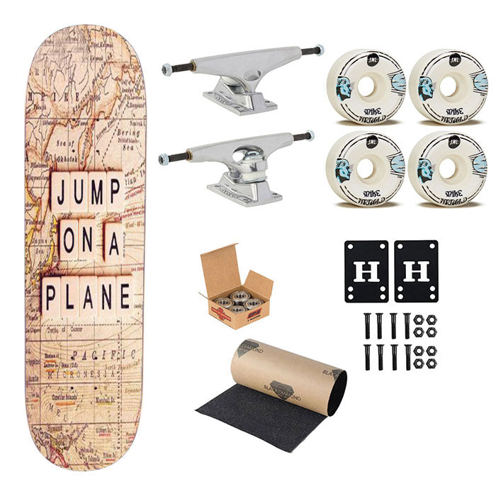 Scrabble Case Travel Skateboard Complete Board 8.0" X 31.75"