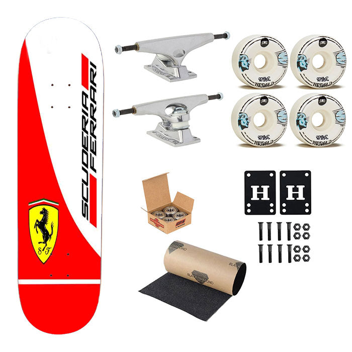 Scuderia Ferrari Logo Skateboard Complete Board 8.0" X 31.75"