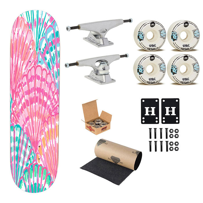 Sea Shells Lilly Pulitzer Skateboard Complete Board 8.0" X 31.75"