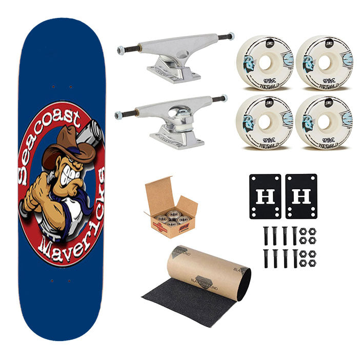 Seacoast Mavericks Baseball Logo Skateboard Complete Board 8.0" X 31.75"