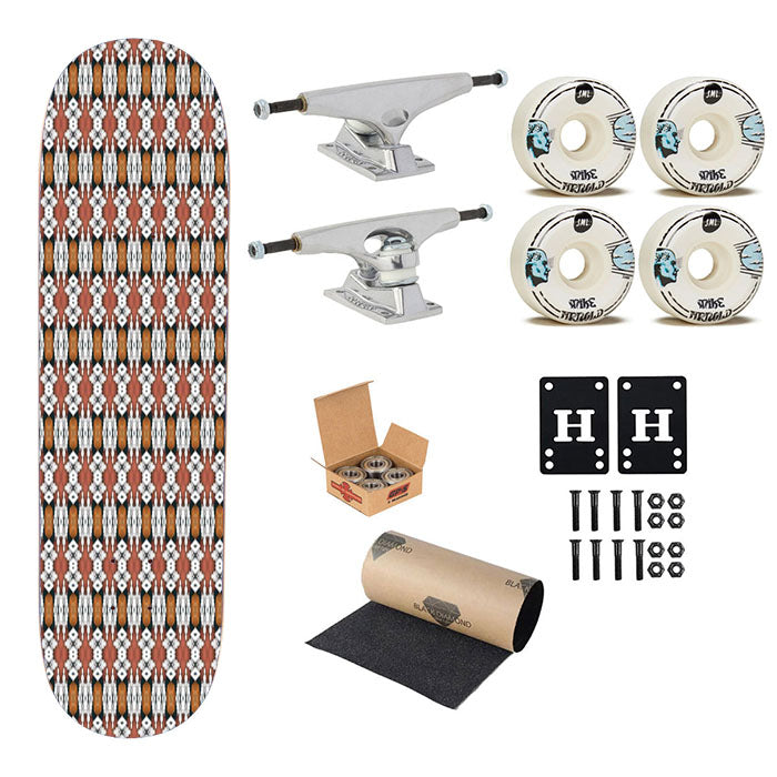 Seamless Design Wallpaper Style Pattern Skateboard Complete Board 8.0" X 31.75"