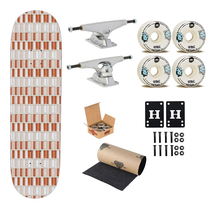 Seamless Mosaic Texture Abstract Skateboard Complete Board 8.0" X 31.75"