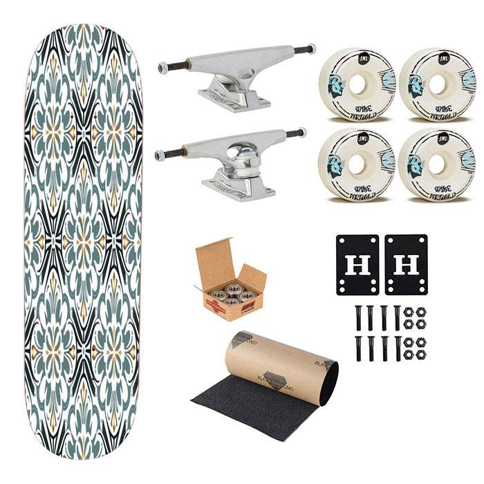 Seamless Pattern With A Geometric Desig Skateboard Complete Board 8.0" X 31.75"