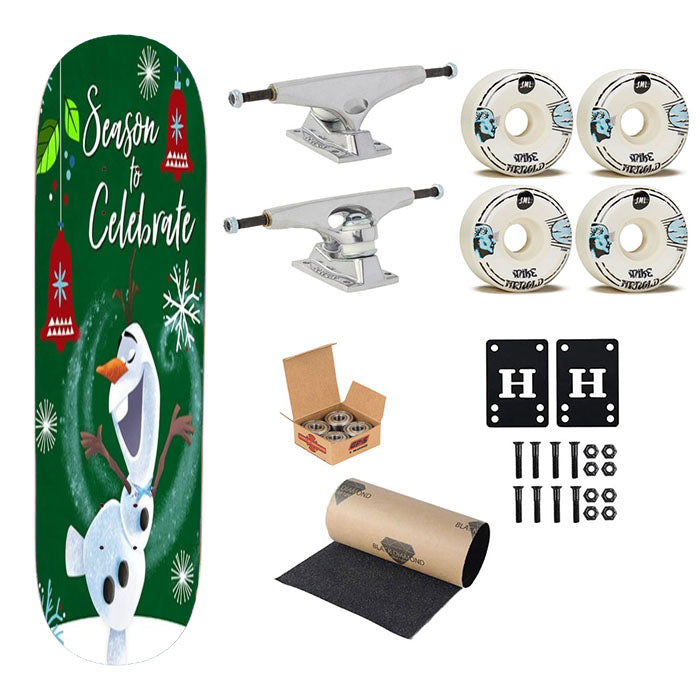 Season To Celebrate Olaf Skateboard Complete Board 8.0" X 31.75"