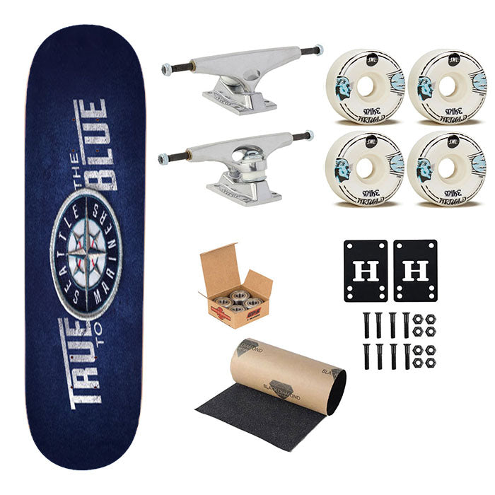 Seattle Mariners True To The Blue Skateboard Complete Board 8.0" X 31.75"