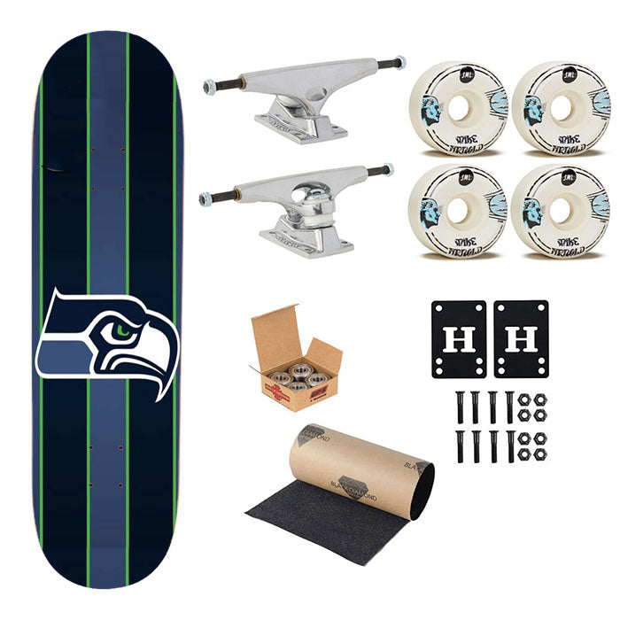 Seattle Seahawks Logo Skateboard Complete Board 8.0" X 31.75"