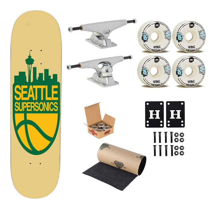 Seattle Supersonics Emblem Skateboard Complete Board 8.0" X 31.75"