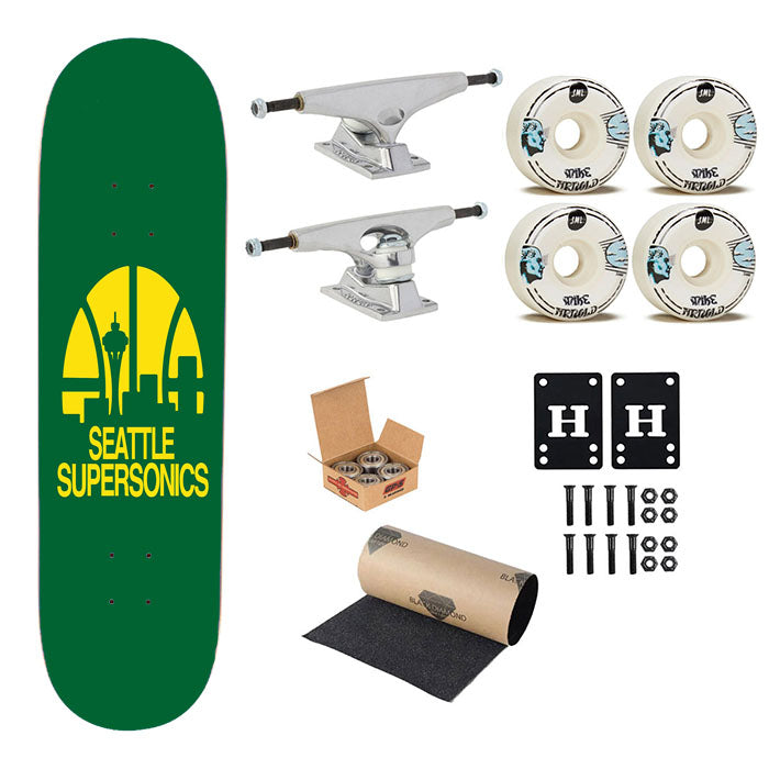 Seattle Supersonics Logo Skateboard Complete Board 8.0" X 31.75"