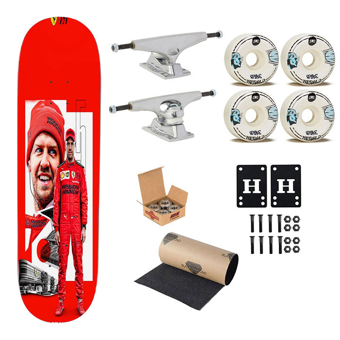 Sebastian Vettel Formula One 4 Skateboard Complete Board 8.0" X 31.75"