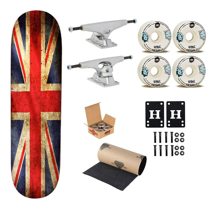 Series Union Jack British Flag Skateboard Complete Board 8.0" X 31.75"