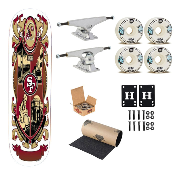 Sf Nfl Football Skateboard Complete Board 8.0" X 31.75"