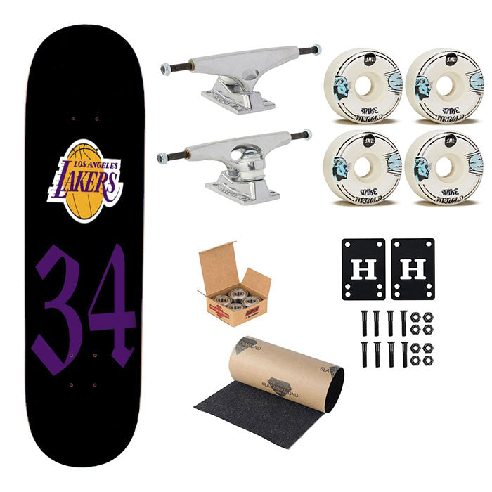 Shaquille Oneal Lakers Jersey Champion Nba Skateboard Complete Board 8.0" X 31.75"