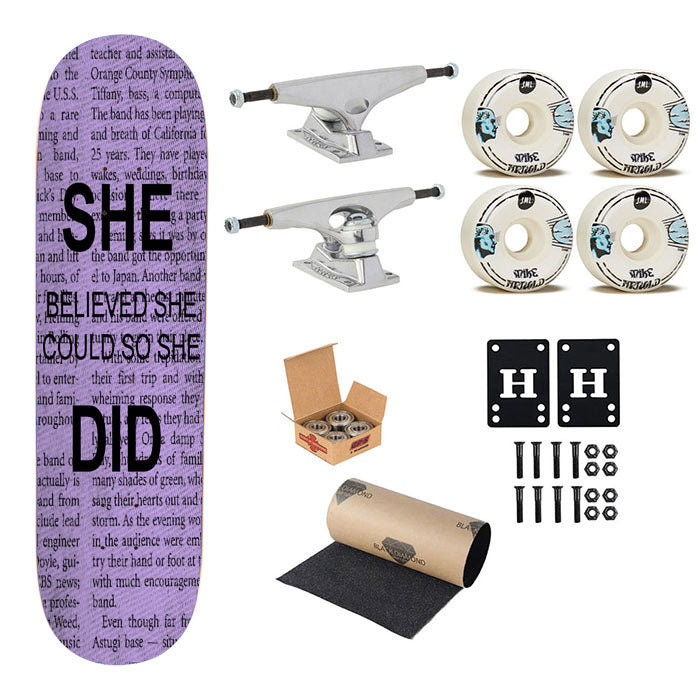 She Believed She Could So She Did Skateboard Complete Board 8.0" X 31.75"