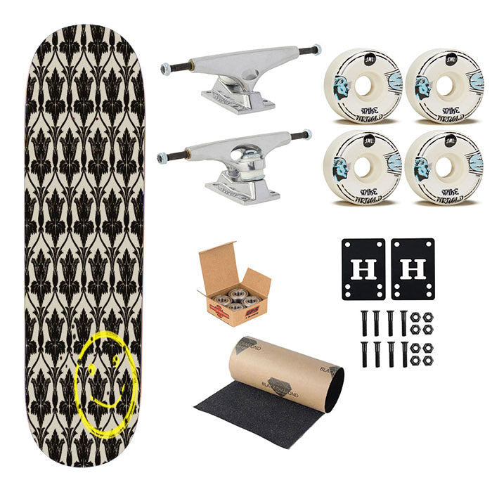 Sherlock Holmers Smile Damask Skateboard Complete Board 8.0" X 31.75"