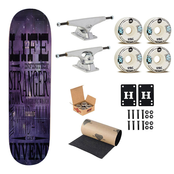 Sherlock Holmes Door Galaxy Quotes Skateboard Complete Board 8.0" X 31.75"