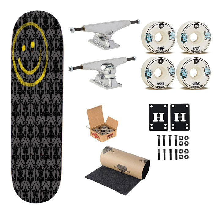 Sherlock Holmes Pattern Wallpaper Skateboard Complete Board 8.0" X 31.75"