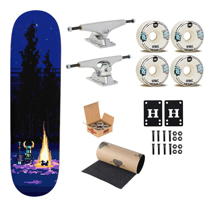 Shovel Knight Bonfire Skateboard Complete Board 8.0" X 31.75"