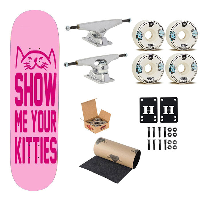 Show Me Your Kitties Skateboard Complete Board 8.0" X 31.75"
