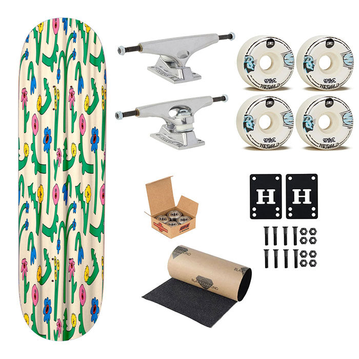 Singing Flowers Skateboard Complete Board 8.0" X 31.75"