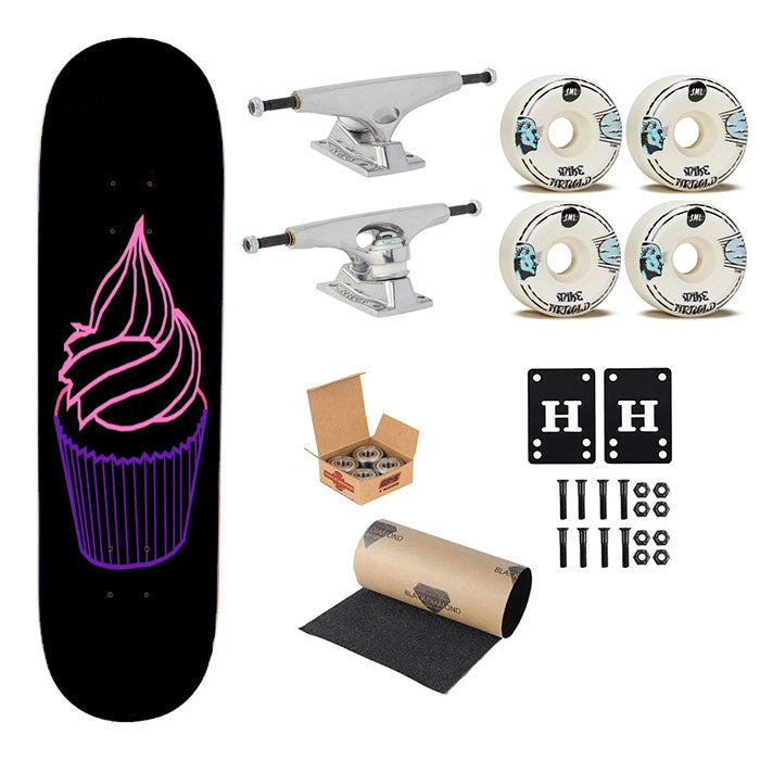 Sixty Cupcake Logo Skateboard Complete Board 8.0" X 31.75"