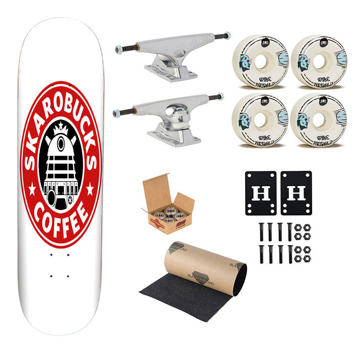 Skarobucks Red Skateboard Complete Board 8.0" X 31.75"