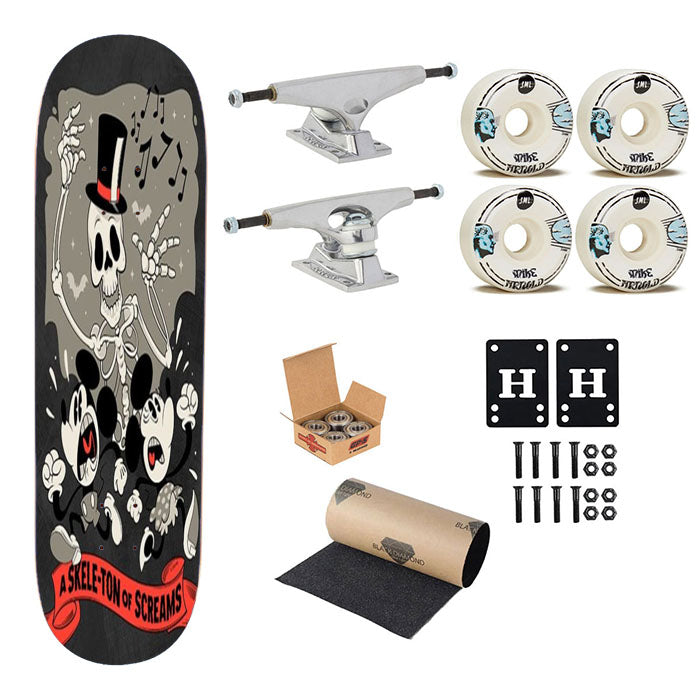 Skeleton Of Screams Mickey & Minnie Skateboard Complete Board 8.0" X 31.75"