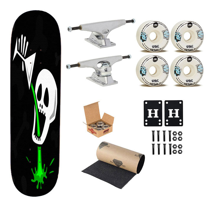 Skeleton Poison Drink Skateboard Complete Board 8.0" X 31.75"
