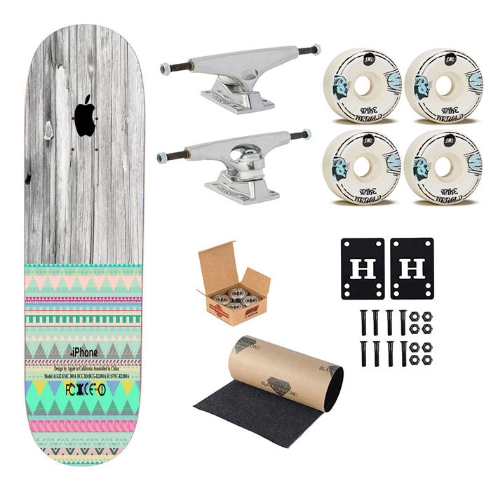 Skin Aztec Geometric On Wood Skateboard Complete Board 8.0" X 31.75"